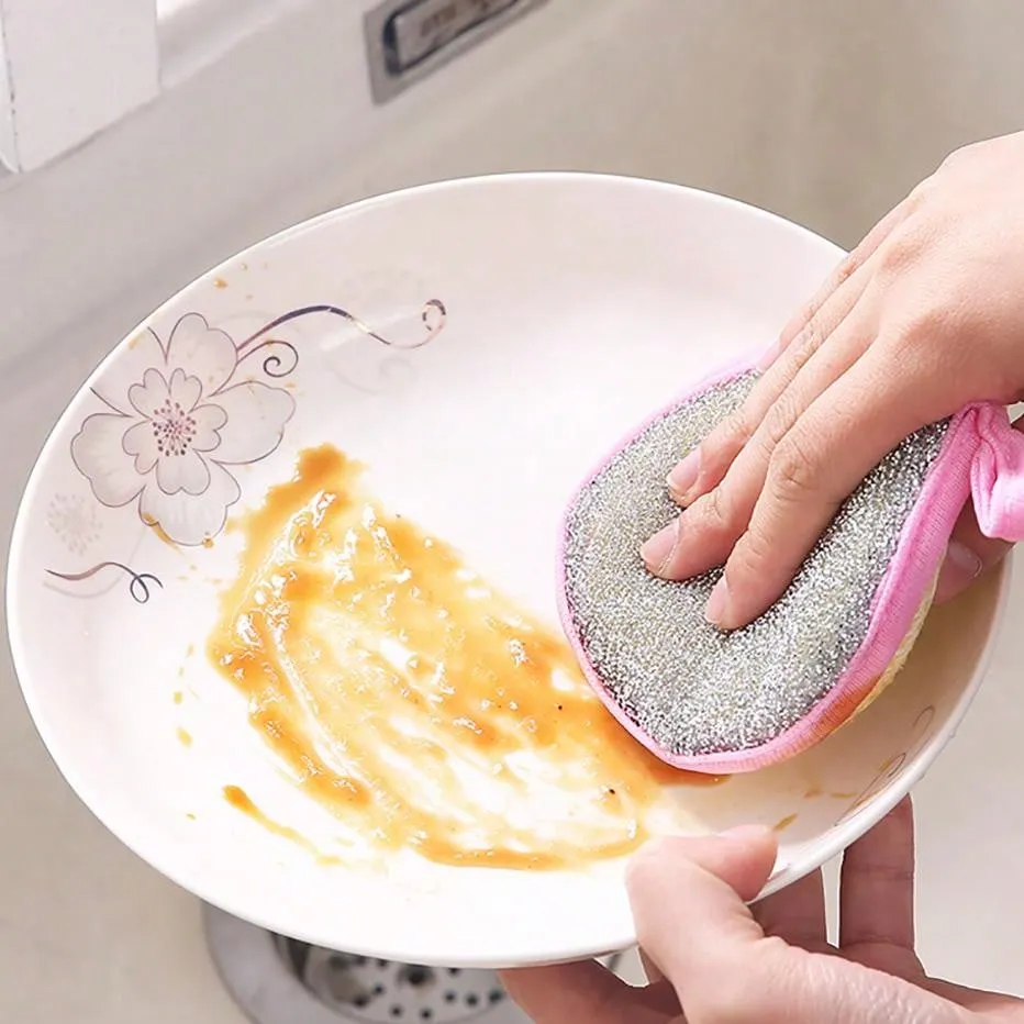 10pcs Double-sided Cleaning Sponge For Pans, Pots, Dishes - Multifunctional Household Cleaning Tool - Dishwashing Brush