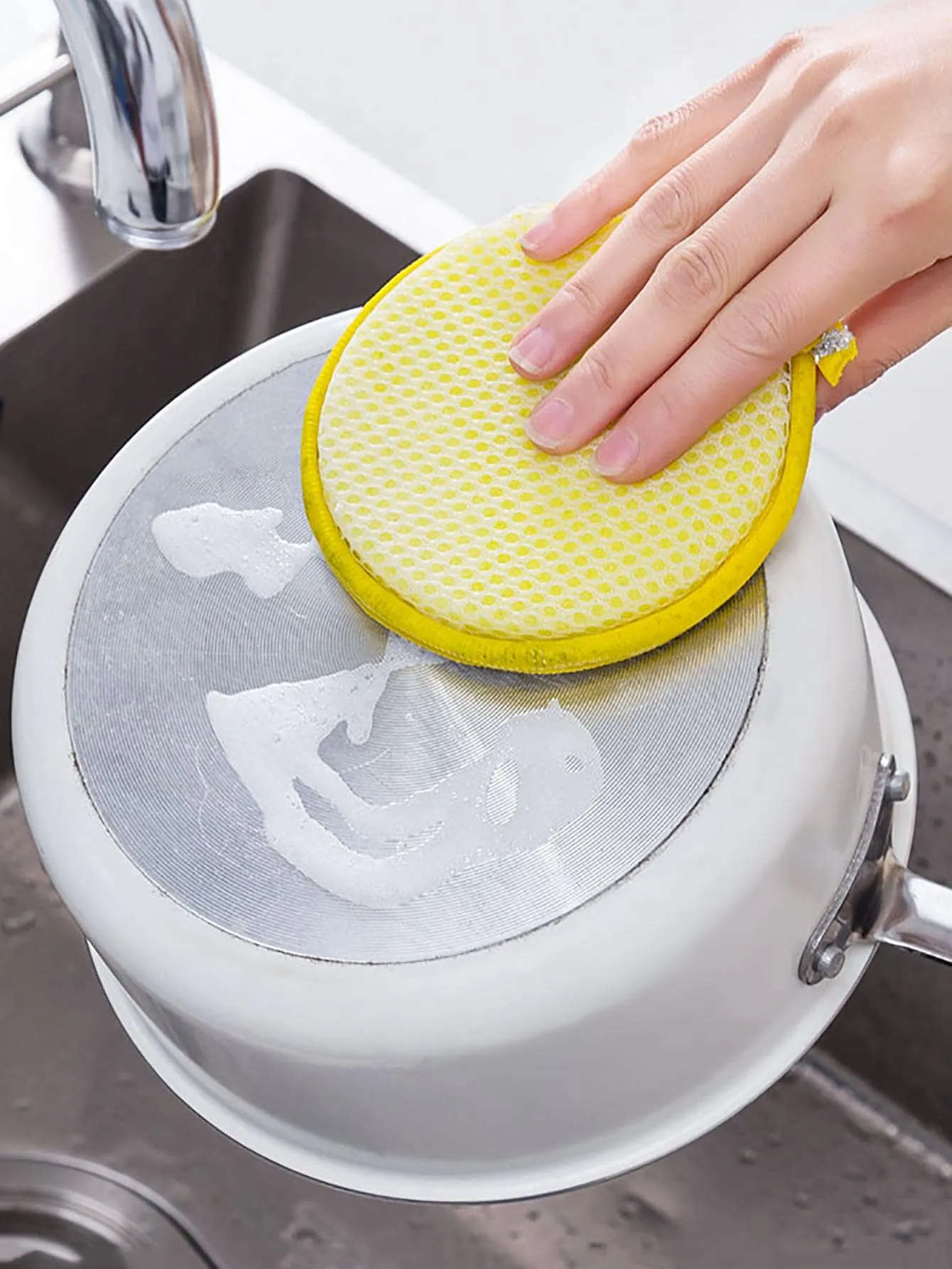 10pcs Double-sided Cleaning Sponge For Pans, Pots, Dishes - Multifunctional Household Cleaning Tool - Dishwashing Brush