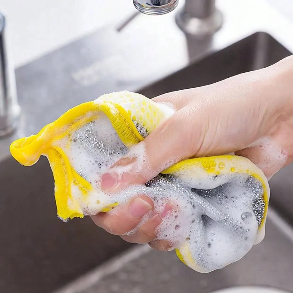 10pcs Double-sided Cleaning Sponge For Pans, Pots, Dishes - Multifunctional Household Cleaning Tool - Dishwashing Brush