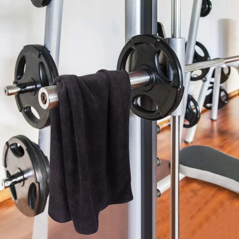 3 Pcs Black Microfibre Sports Gym Towels, 40X80cm Fast Drying & Absorbent