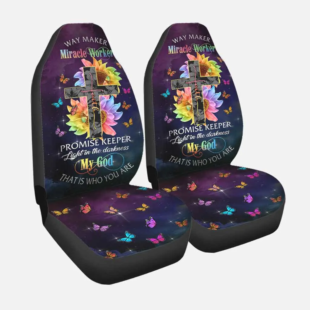 3D Print Car Seat Protector, Way Maker Miracle Worker Promise Keeper, Christian Seat Covers For Car
