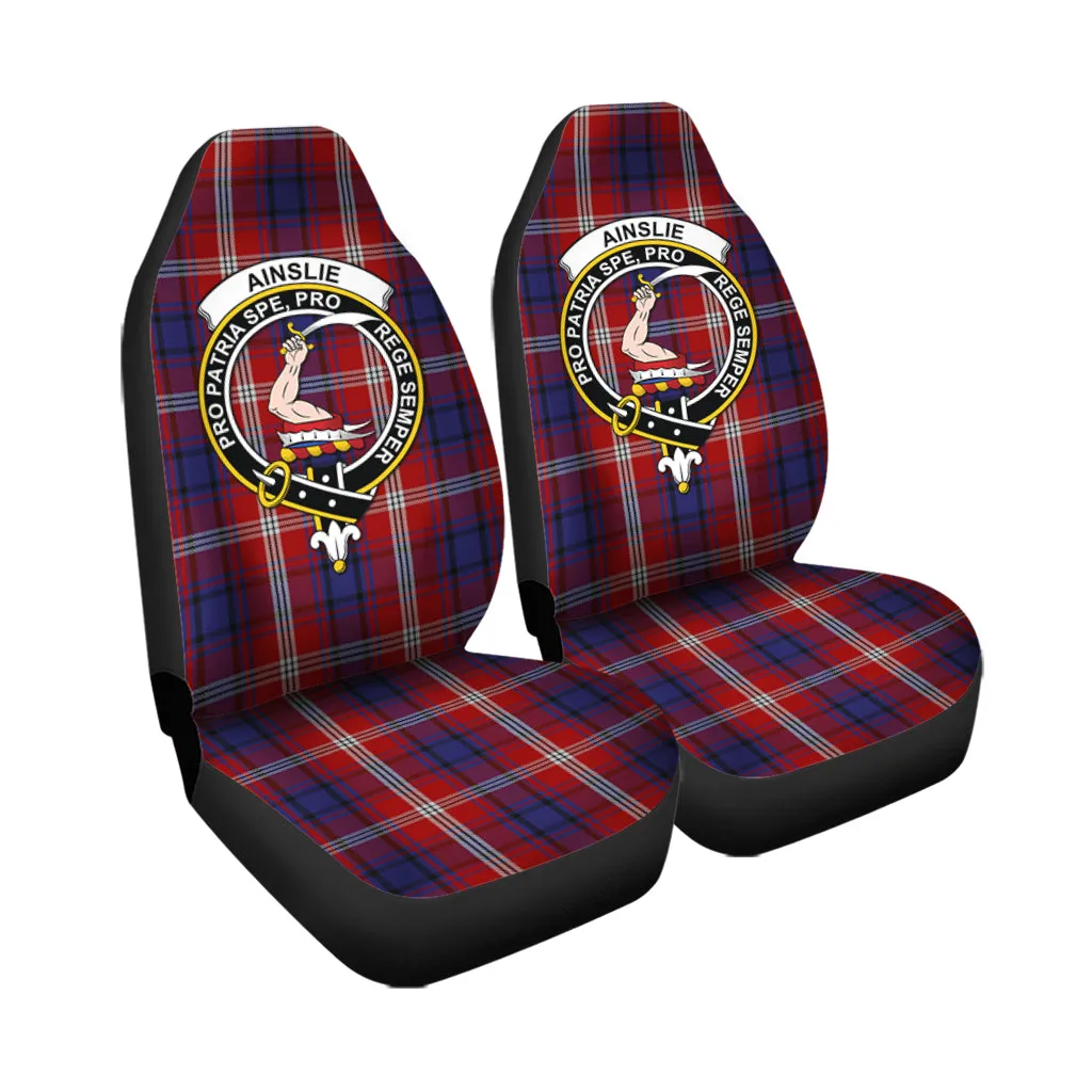 Ainslie Tartan Car Seat Cover with Family Crest