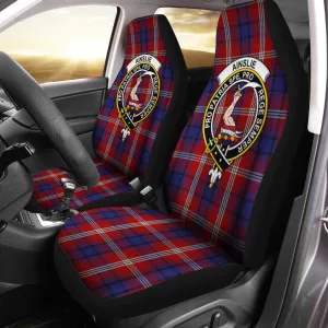 Ainslie Tartan Car Seat Cover with Family Crest
