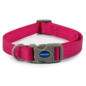 Ancol Raspberry Adjustable Nylon Dog Collar - Various Sizes