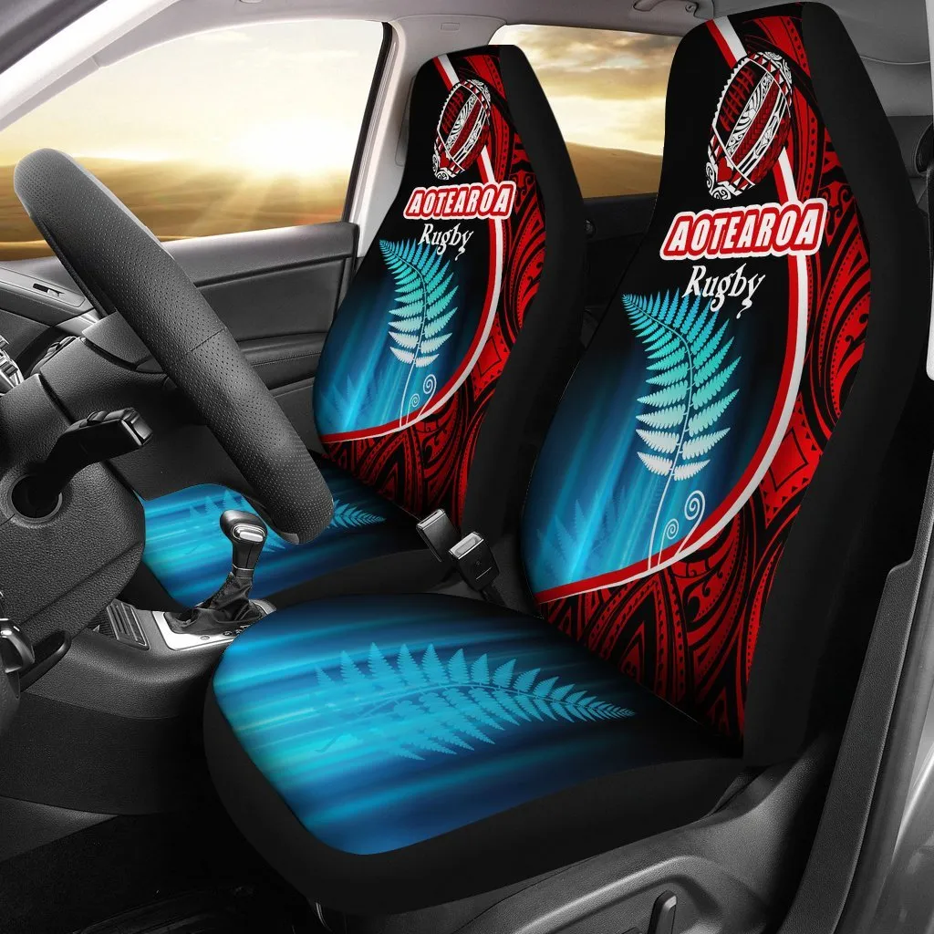 Aotearoa Rugby Black Maori Car Seat Covers Kiwi andlver Fern New Zealand