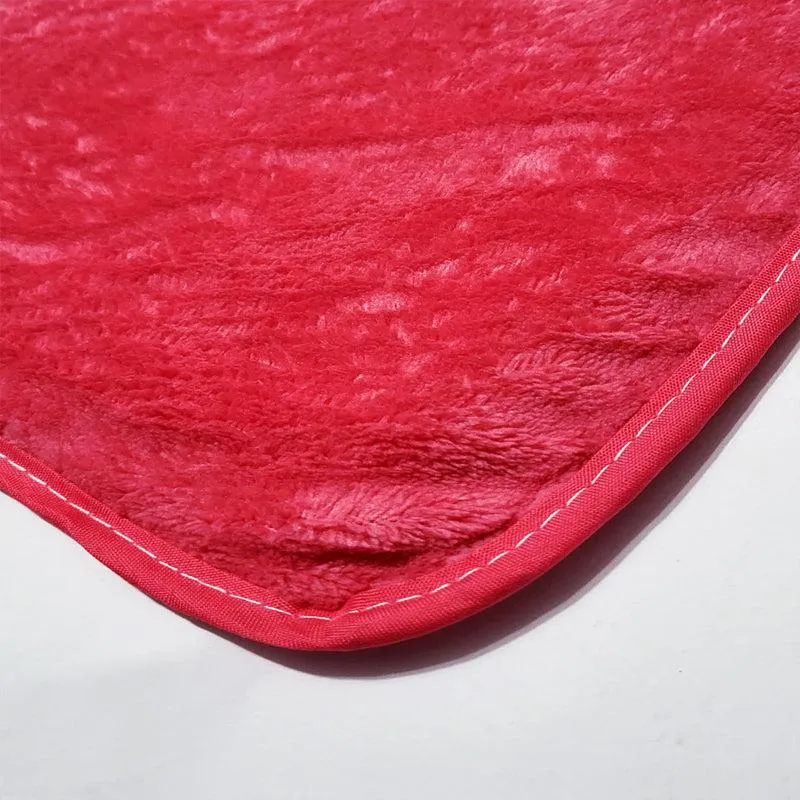 Bear-y Soft Microfiber Bath Towel (Pink & Red) - Set Of Two