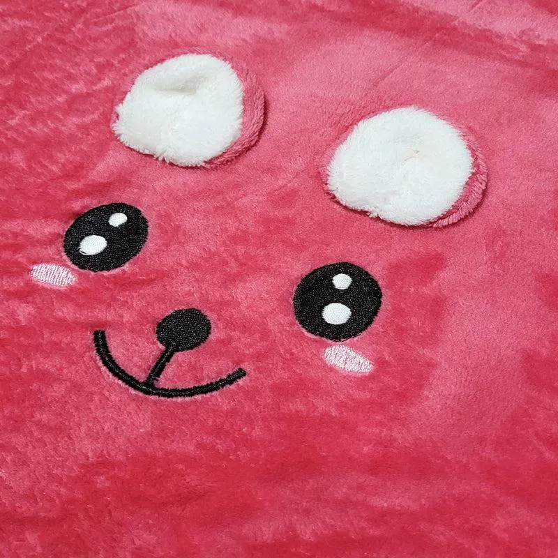Bear-y Soft Microfiber Bath Towel (Red & Purple) - Set Of Two