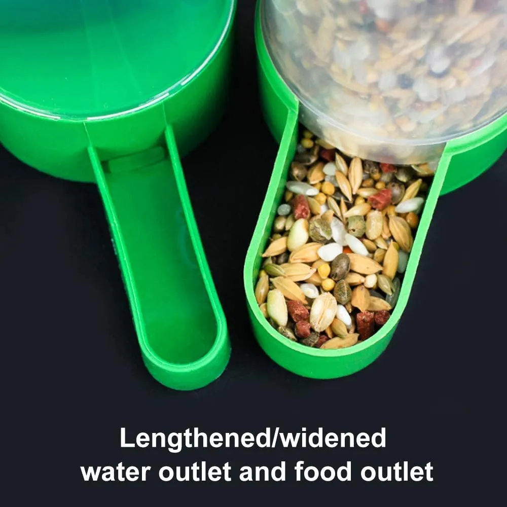 Bird Feeder & Water Dispenser Set -2PCS 90Ml Water Feeder, 1PCS 150Ml Food Feeder