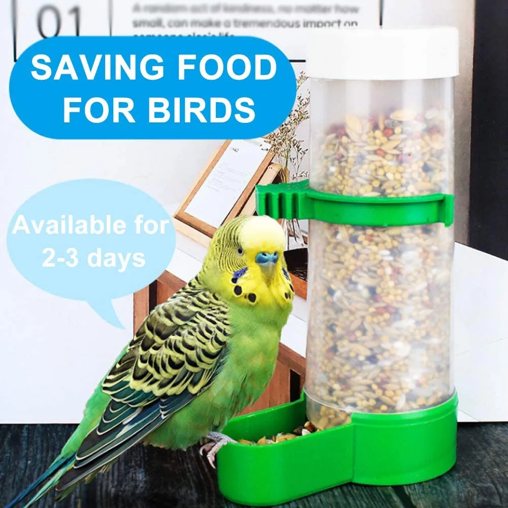 Bird Feeder & Water Dispenser Set -2PCS 90Ml Water Feeder, 1PCS 150Ml Food Feeder