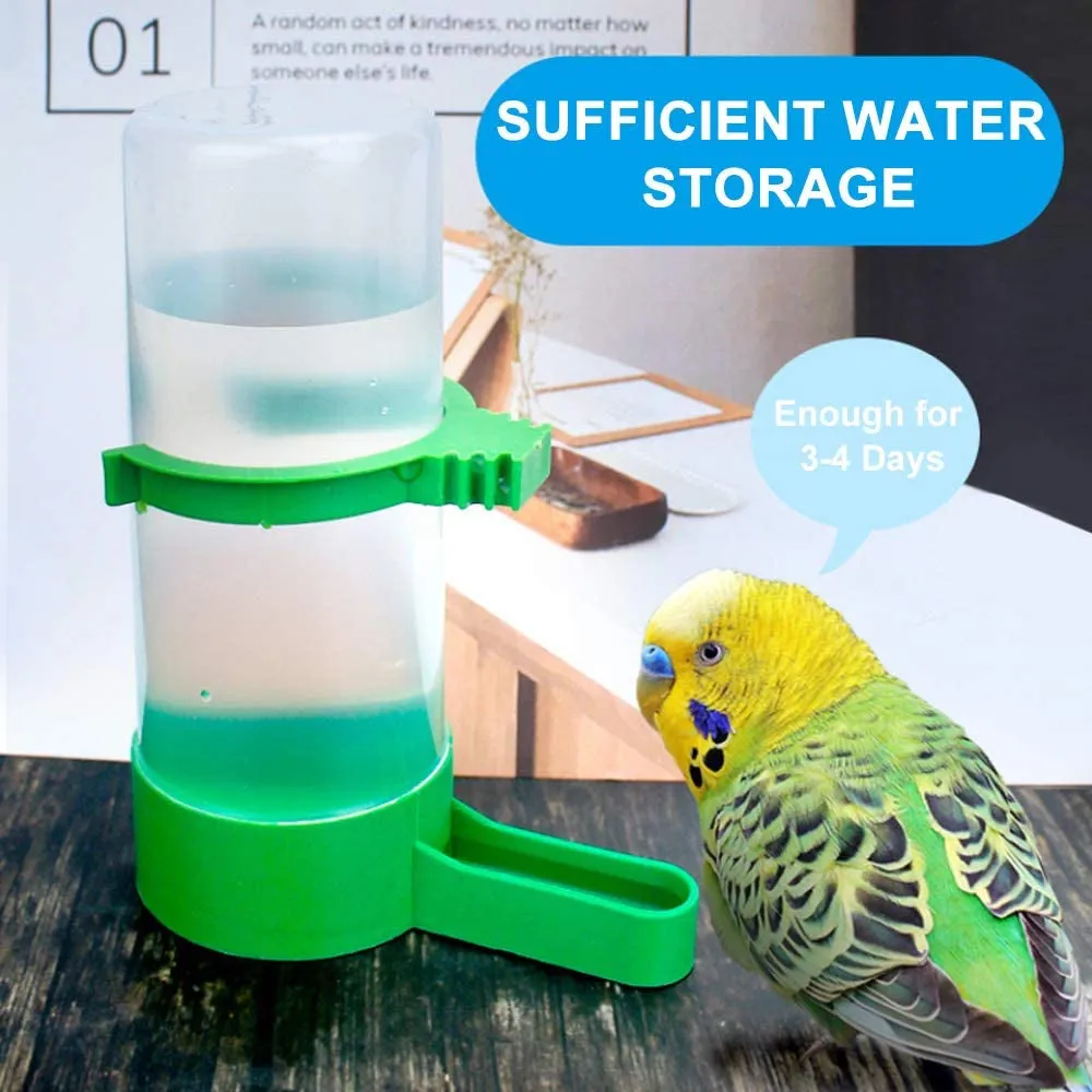 Bird Feeder & Water Dispenser Set -2PCS 90Ml Water Feeder, 1PCS 150Ml Food Feeder