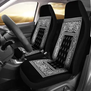 Black Bandanna Car Seat Covers