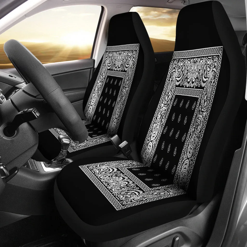 Black Bandanna Car Seat Covers