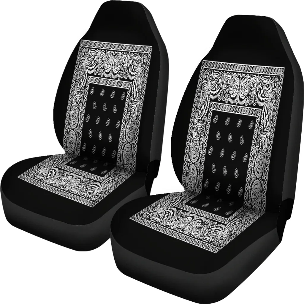 Black Bandanna Car Seat Covers