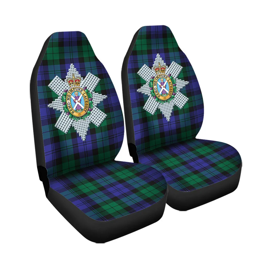 Black Watch Modern Tartan Car Seat Cover with Family Crest