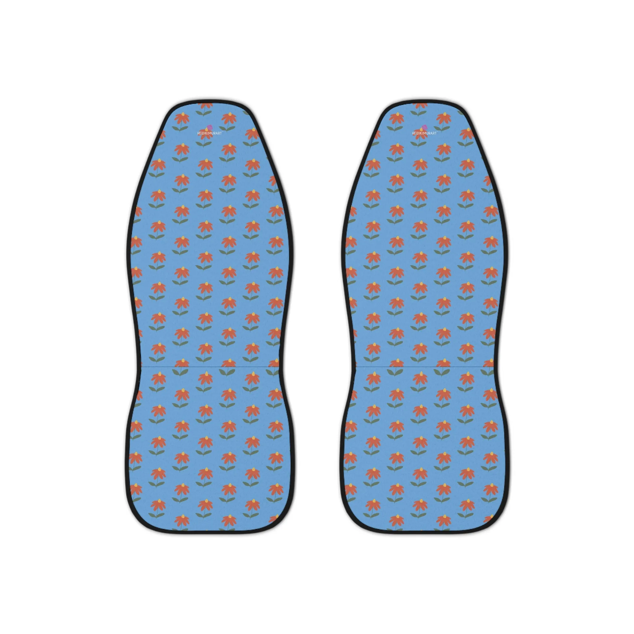 Blue Daisies Car Seat Covers, Floral Print Car Seat Covers, 2-Pcs Set (48.03" × 18.50") Polyester Car Seat Covers