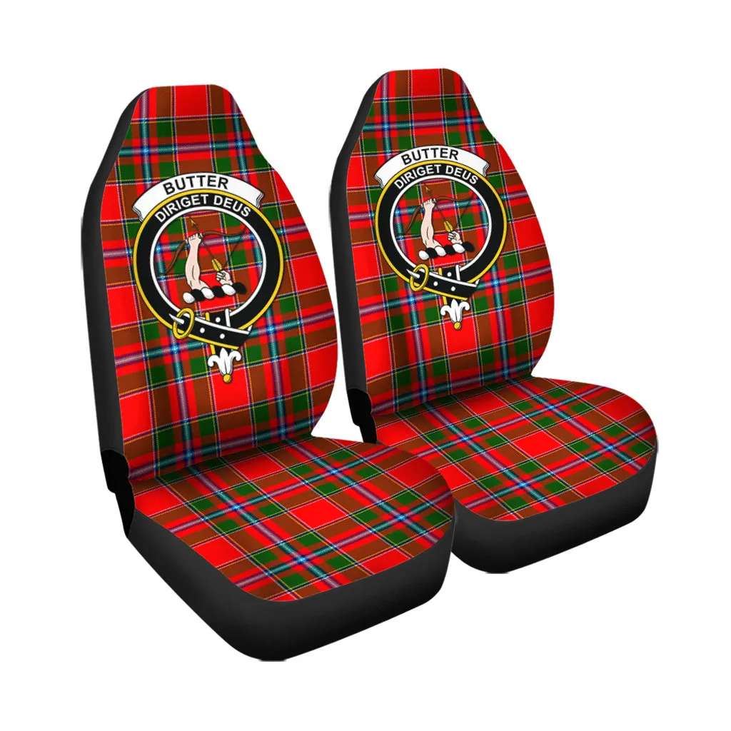 Butter Tartan Car Seat Cover with Family Crest