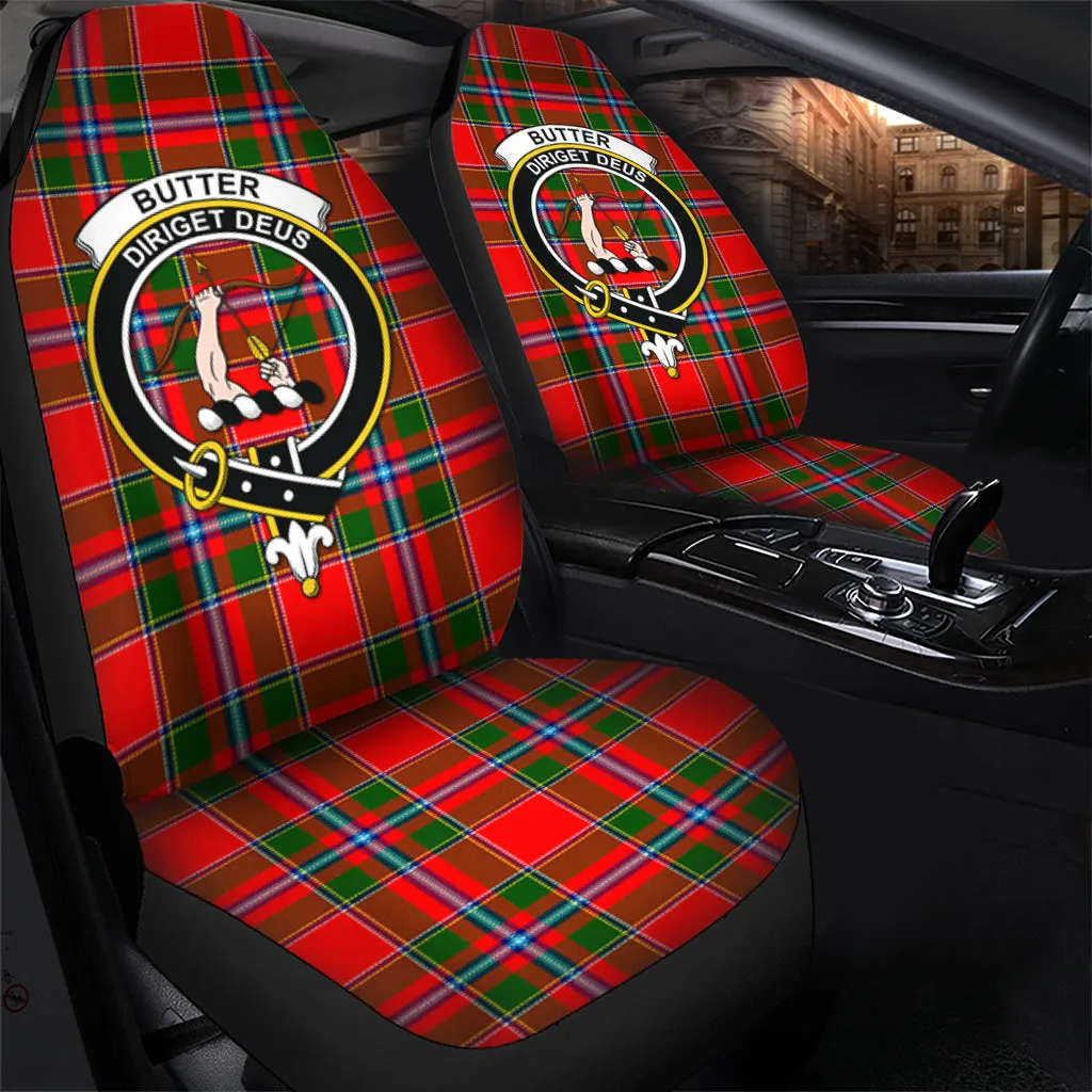Butter Tartan Car Seat Cover with Family Crest
