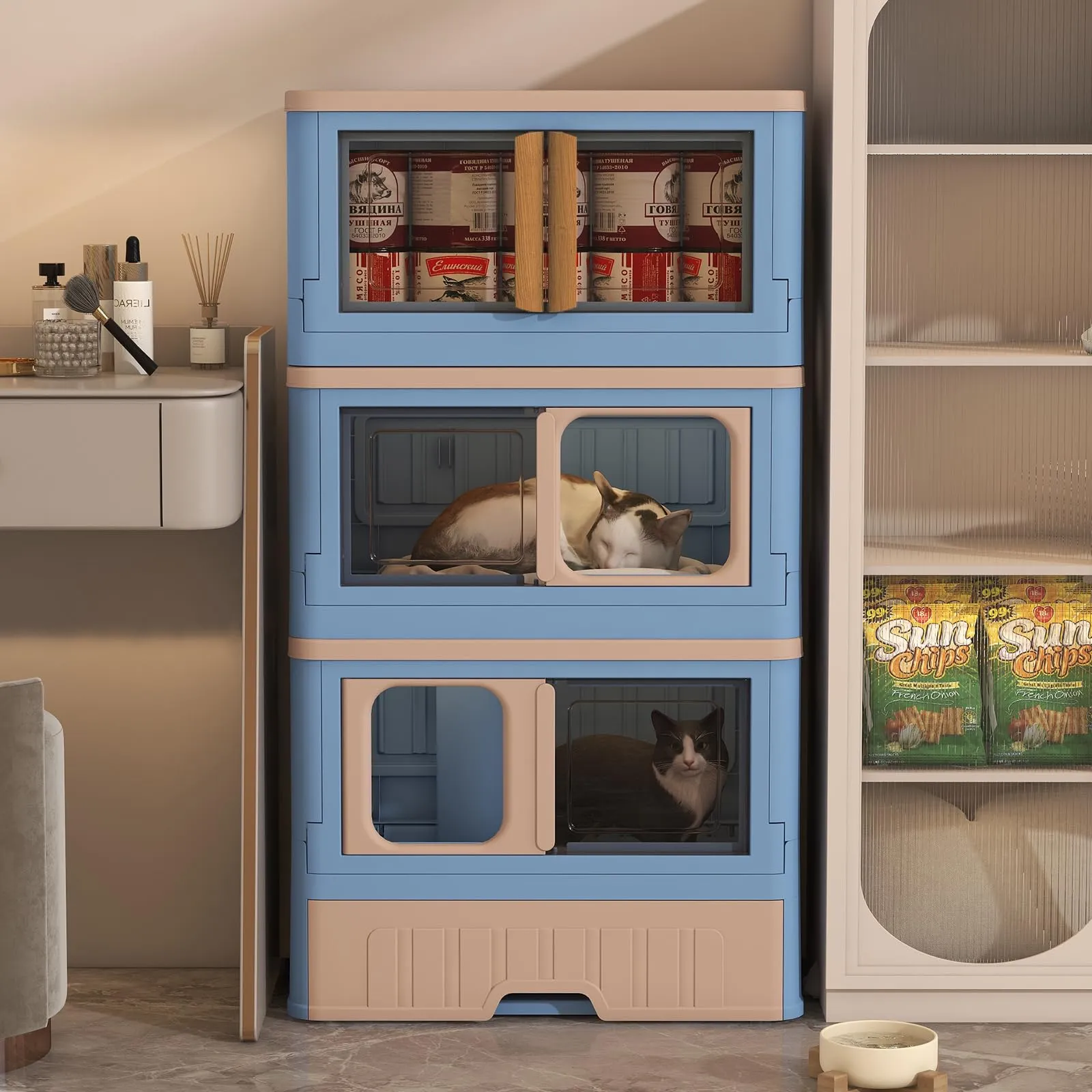 Creative Style Cat Villa Collapsible Cat Bed Indoor House