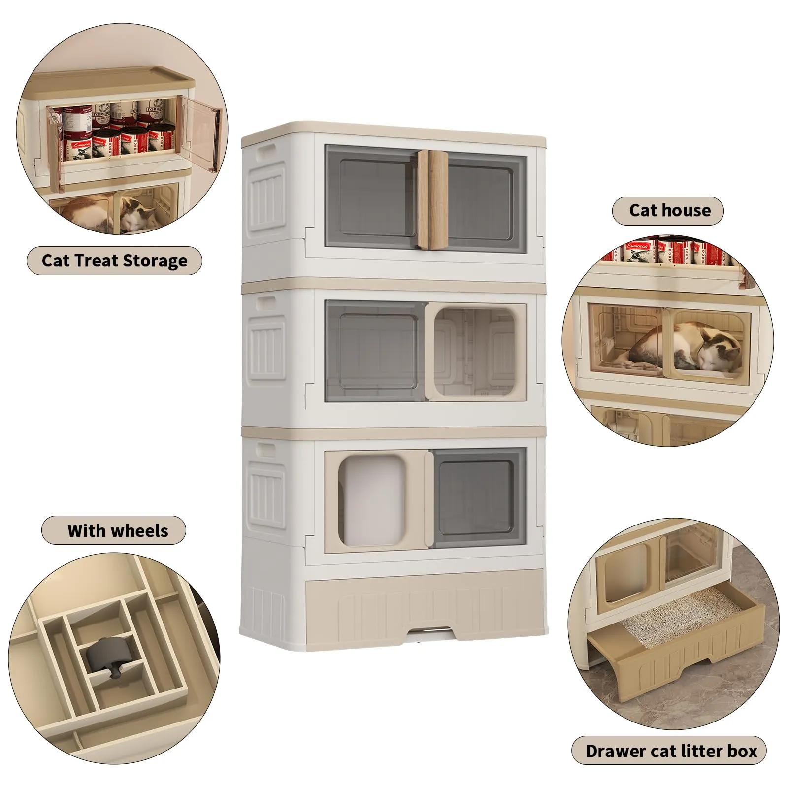 Creative Style Cat Villa Collapsible Cat Bed Indoor House