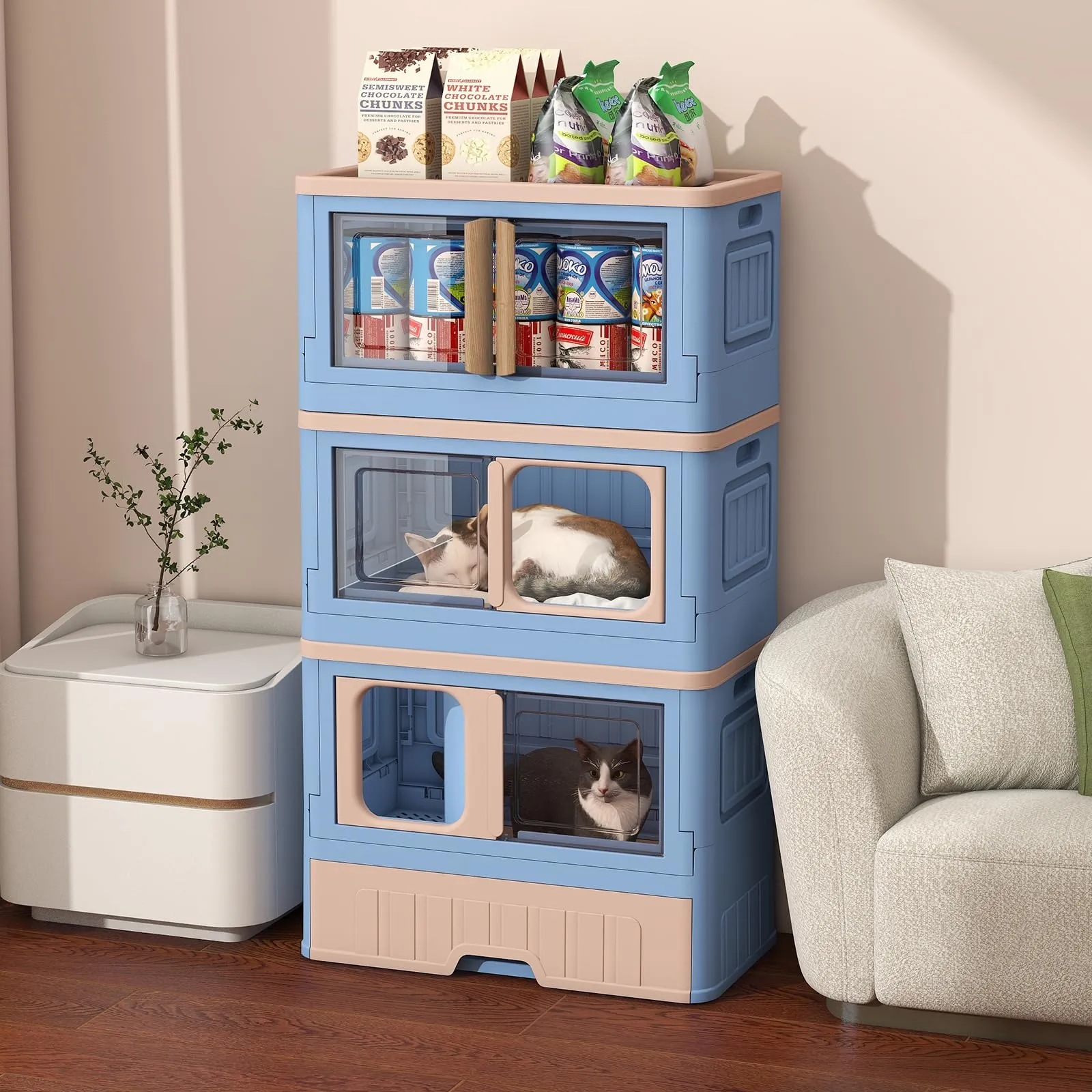 Creative Style Cat Villa Collapsible Cat Bed Indoor House