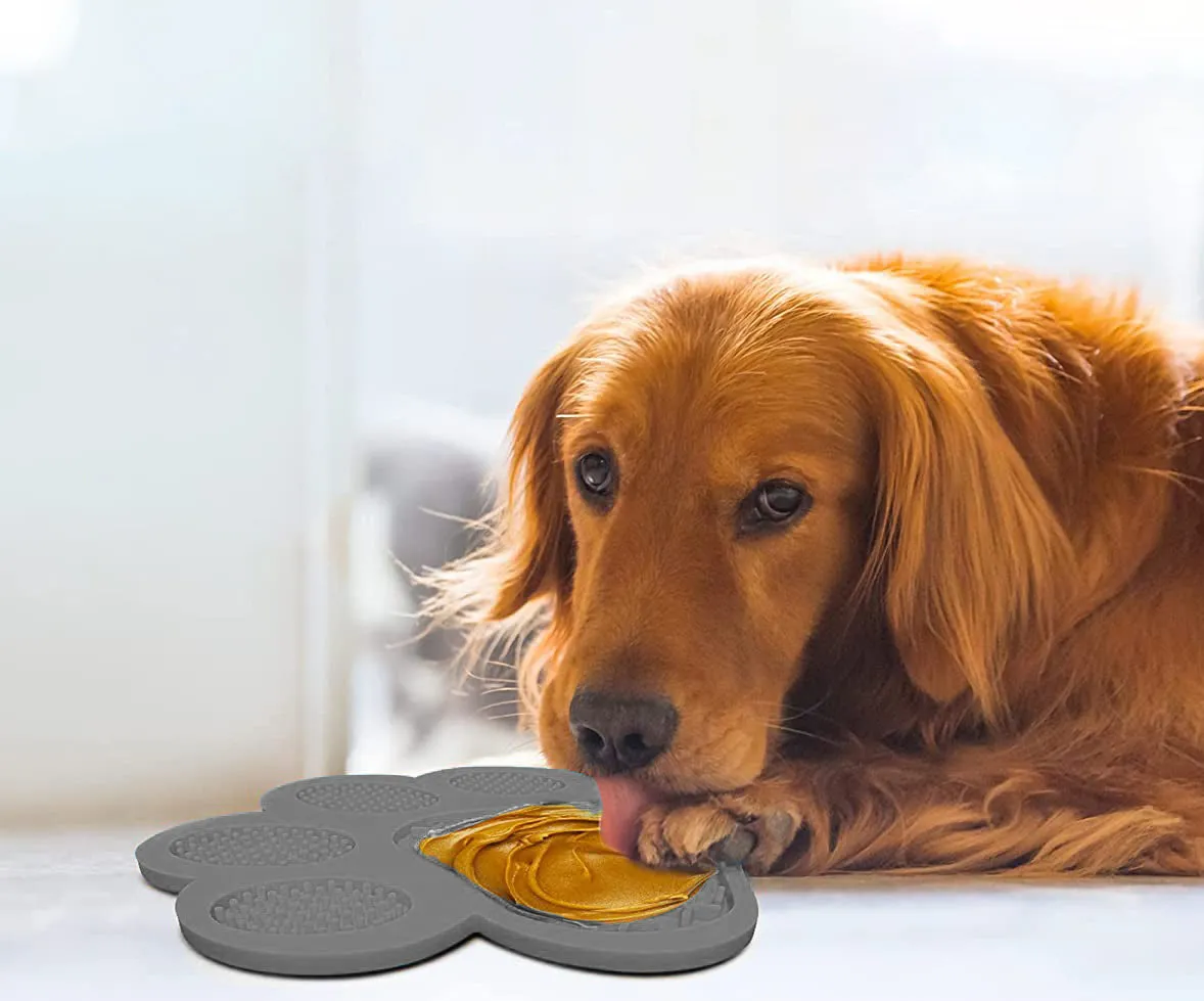Dog Slow Feeders Lick Mat Gray Paw