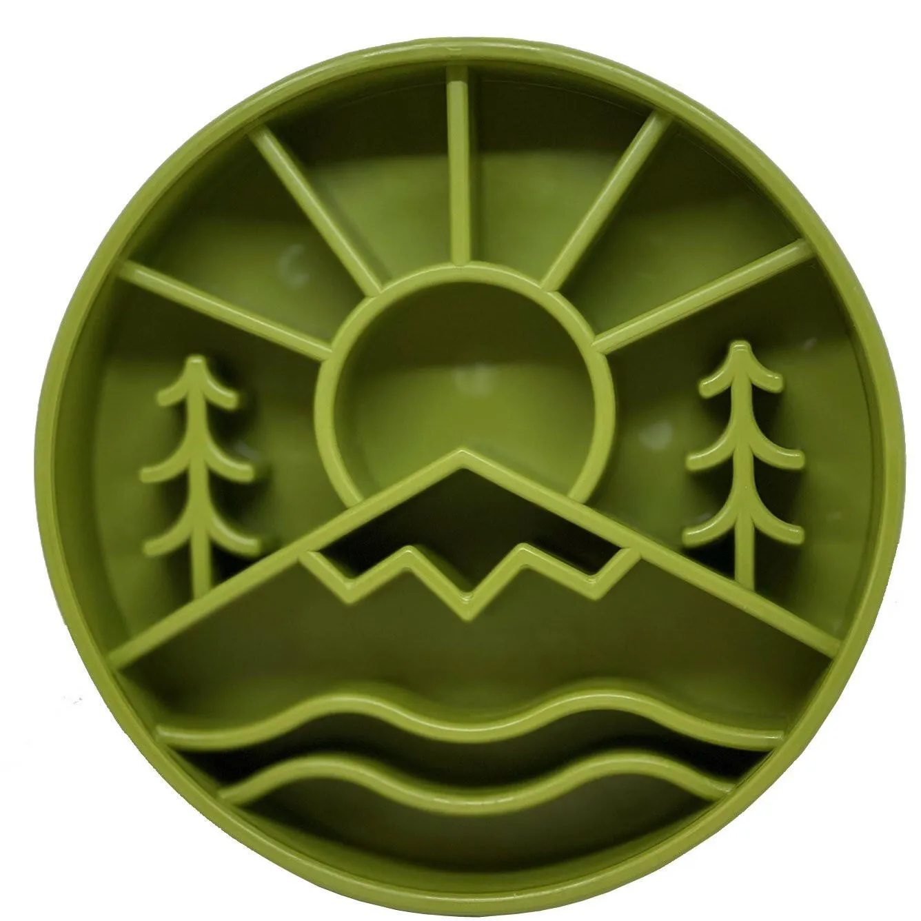 Enrichment Slow Feeder Bowl- Great Outdoors Green
