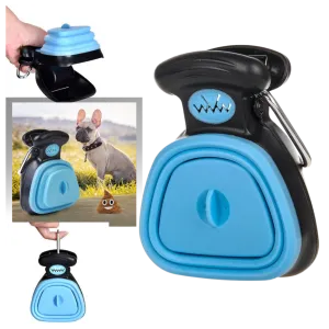 Foldable dog poop scoop with bag dispenser