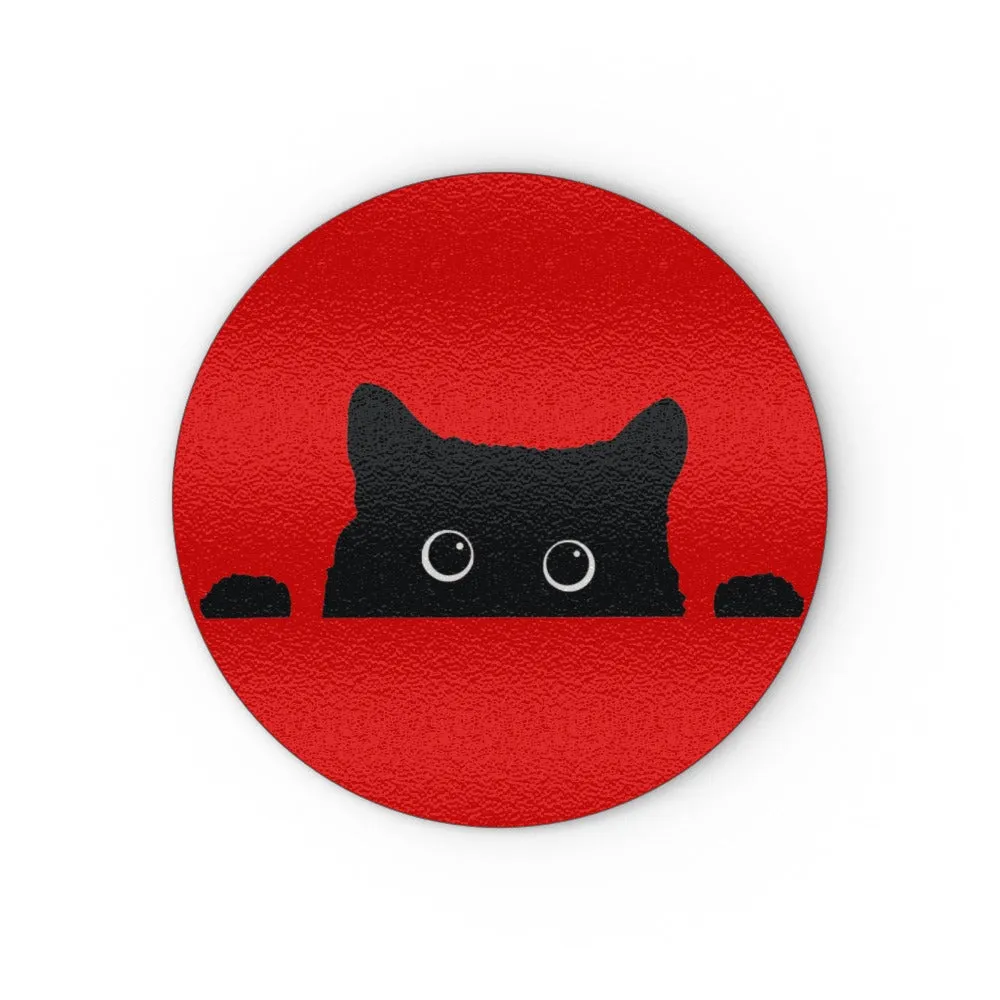 Glass Chopping Boards - Kitty Red