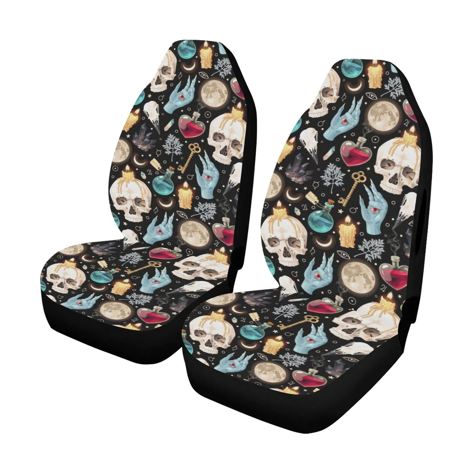 Gothic skull witch Car Seat Covers Halloween Car seat covers