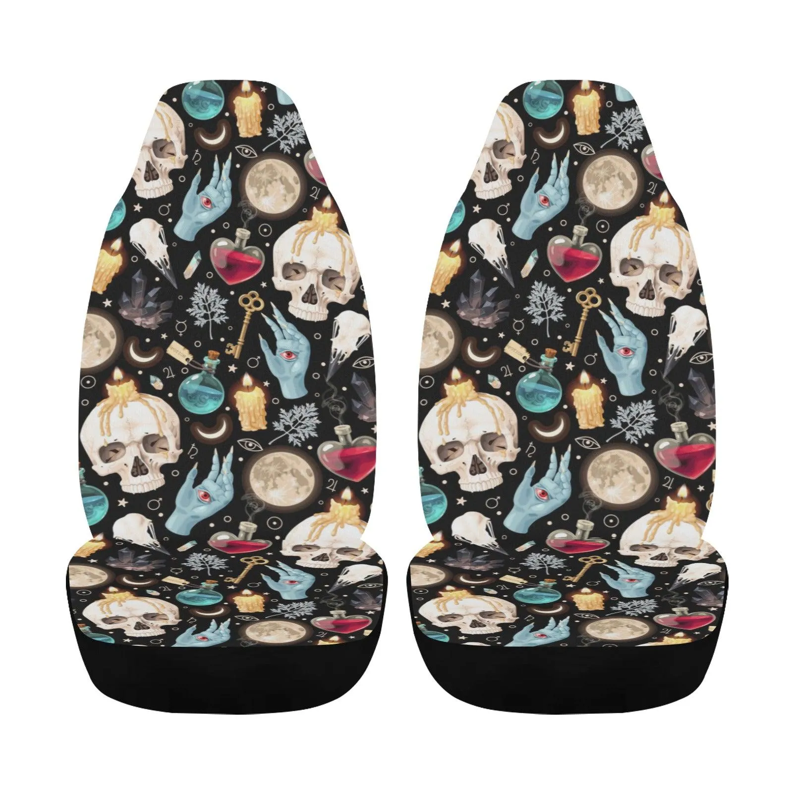Gothic skull witch Car Seat Covers Halloween Car seat covers