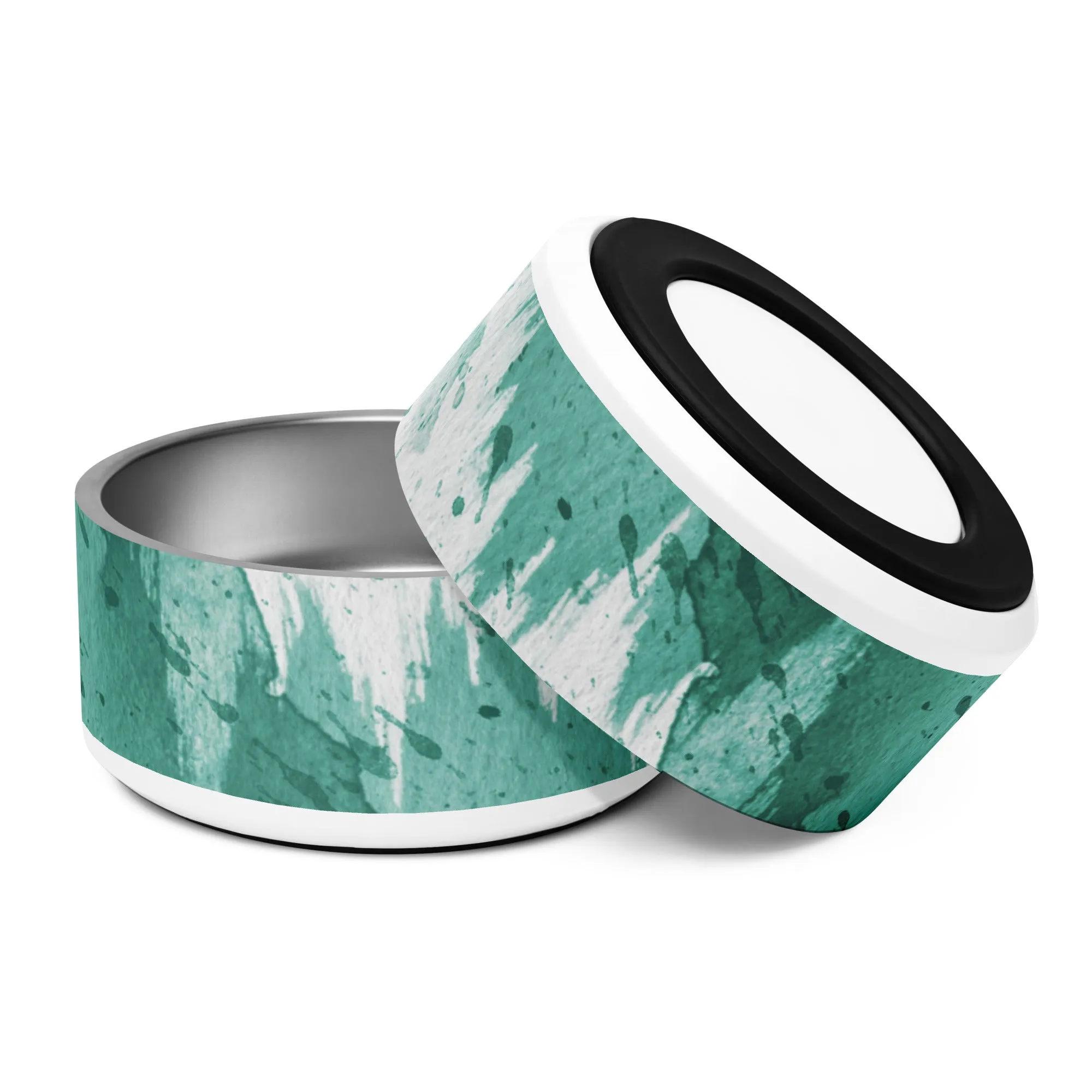 Green Splatter Pet bowl