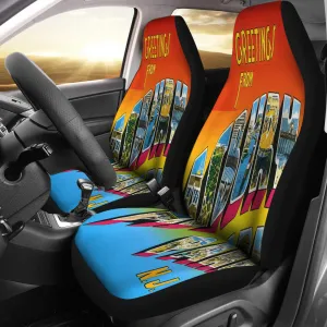 Greetings From Asbury Park Car Seat Cover