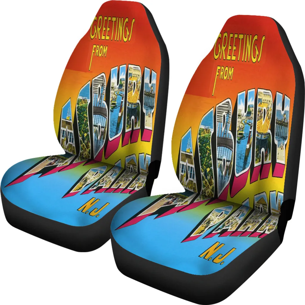 Greetings From Asbury Park Car Seat Cover