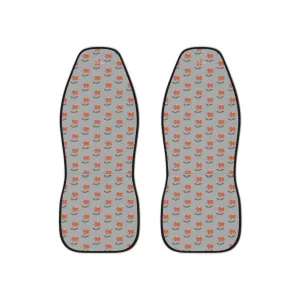 Grey Daisies Car Seat Covers, Floral Print Car Seat Covers, 2-Pcs Set (48.03" × 18.50") Polyester Car Seat Covers