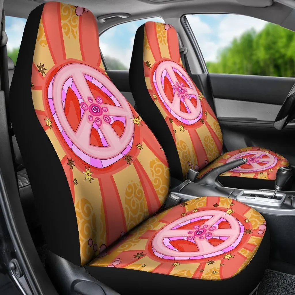 Hippie Peace Sign Universal Fit Car Seat Covers