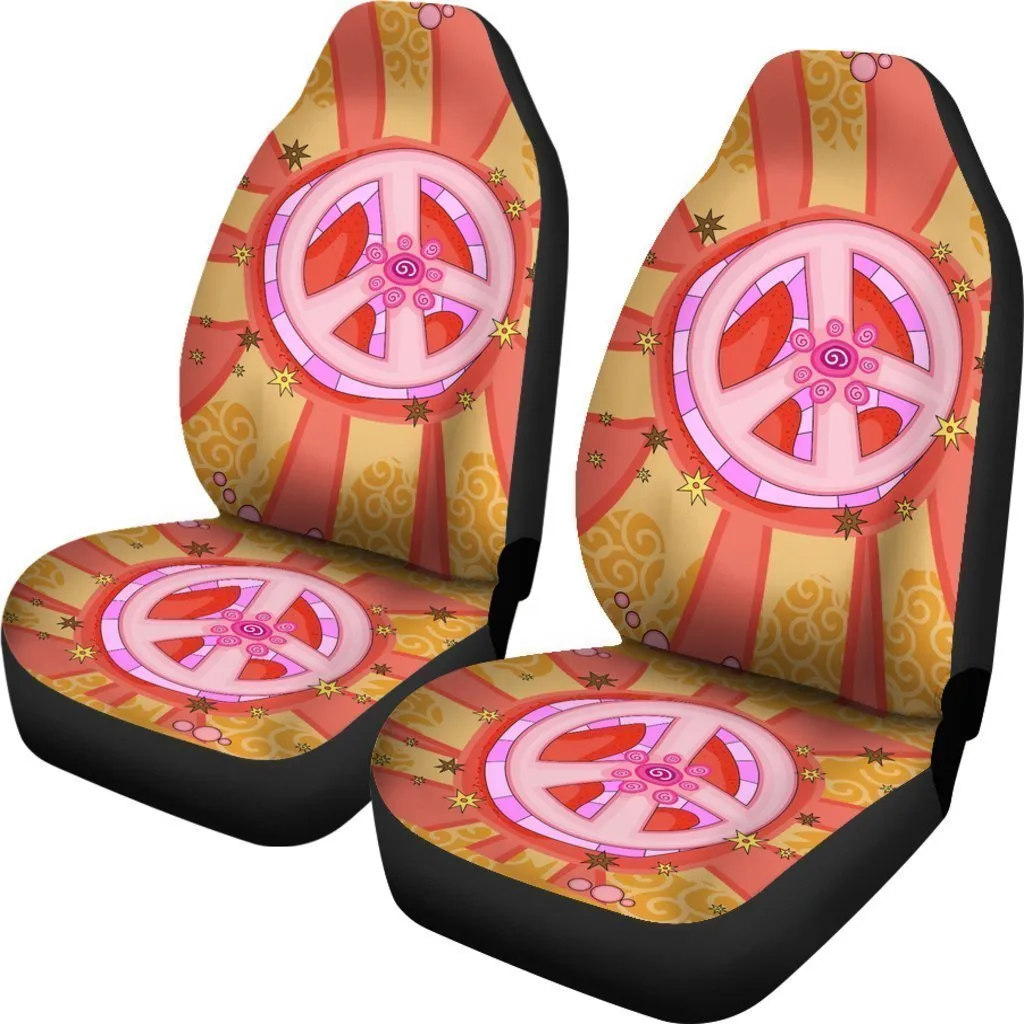 Hippie Peace Sign Universal Fit Car Seat Covers