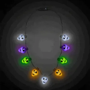 LED Light Up Scary Skull Necklace