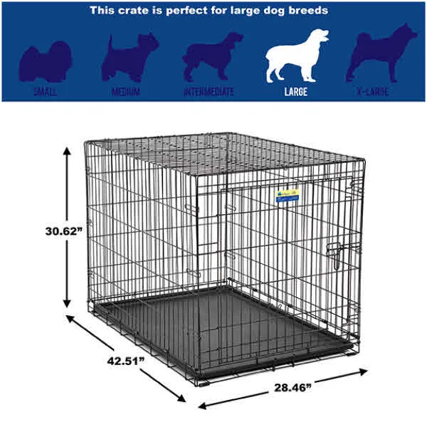 MidWest Contour Dog Crate Single Door, 42-in