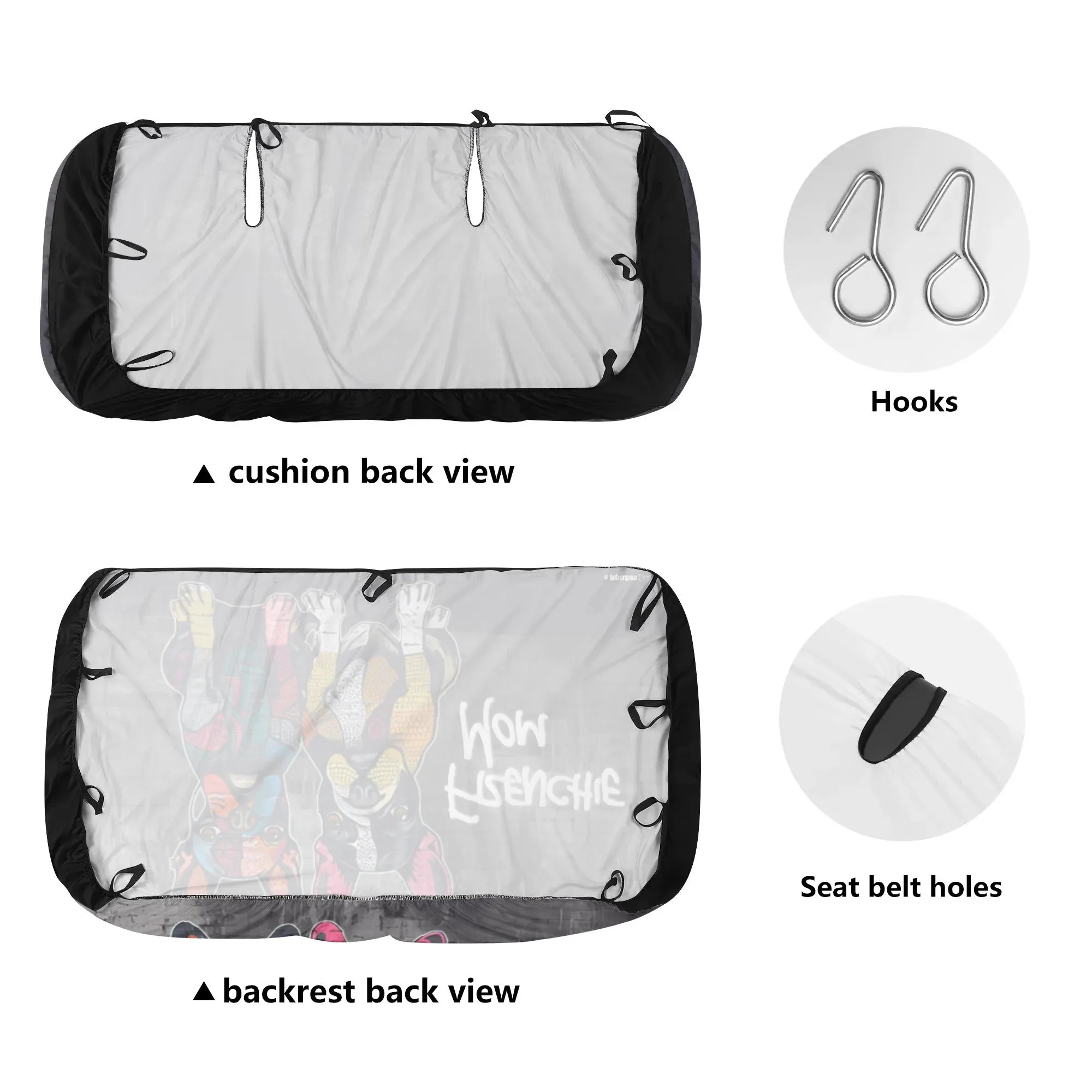 Original Frenchie Mom Graffiti Dog Art Lightweight Back Dog Car Seat Cover (2pcs)