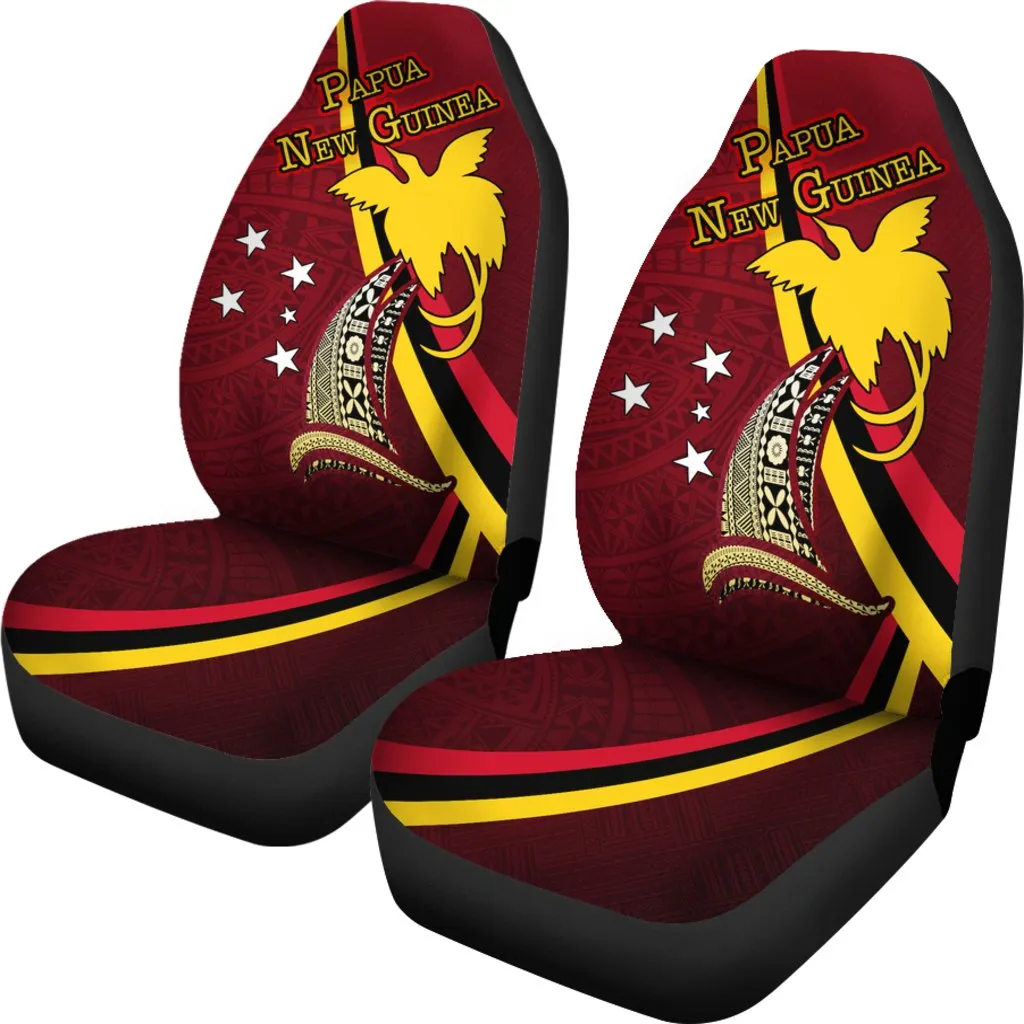 Papua New Guinea Car Seat Covers Papua New Guinea Flag Sailing Style