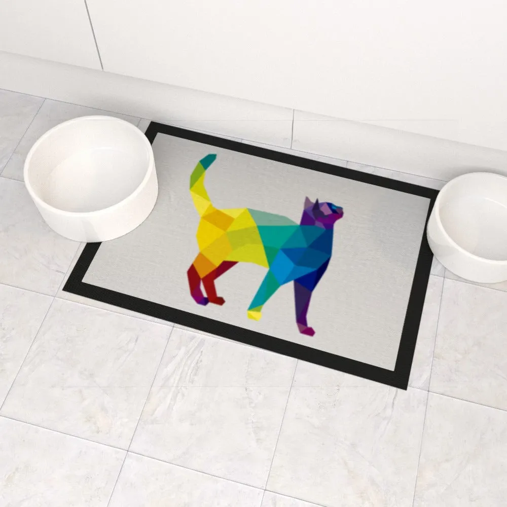 Pet Bowl Mats - Geometric Cat