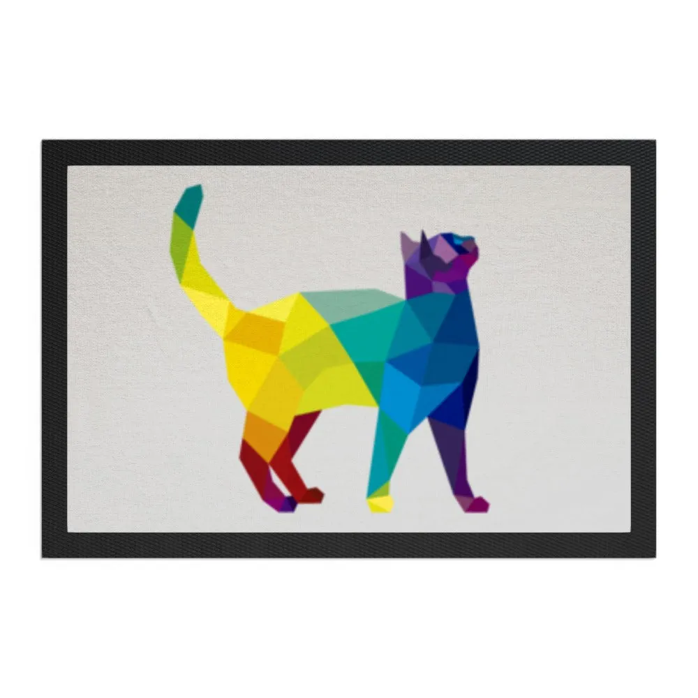Pet Bowl Mats - Geometric Cat