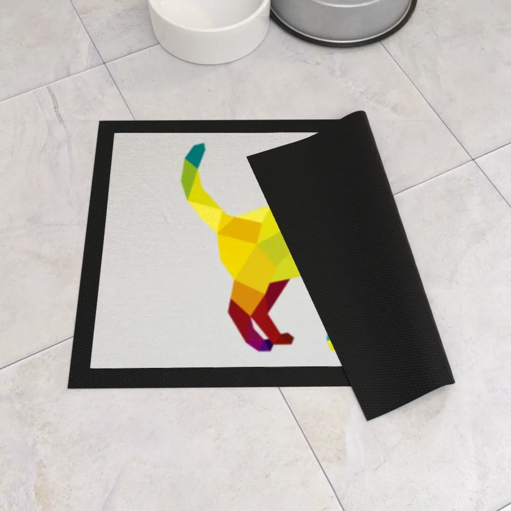 Pet Bowl Mats - Geometric Cat