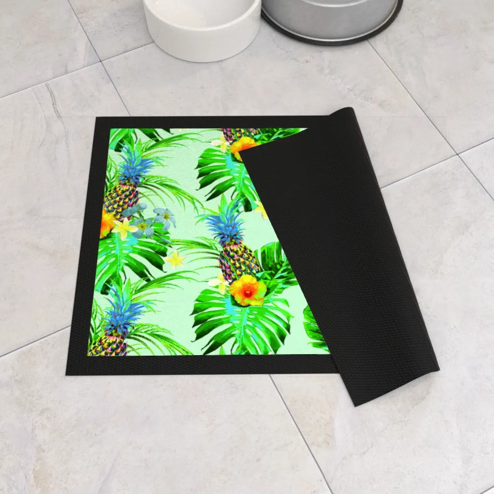 Pet Bowl Mats - Tropical Green