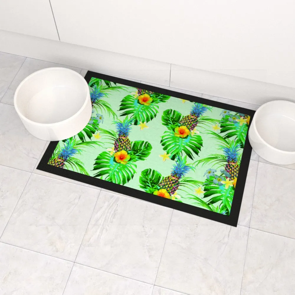 Pet Bowl Mats - Tropical Green