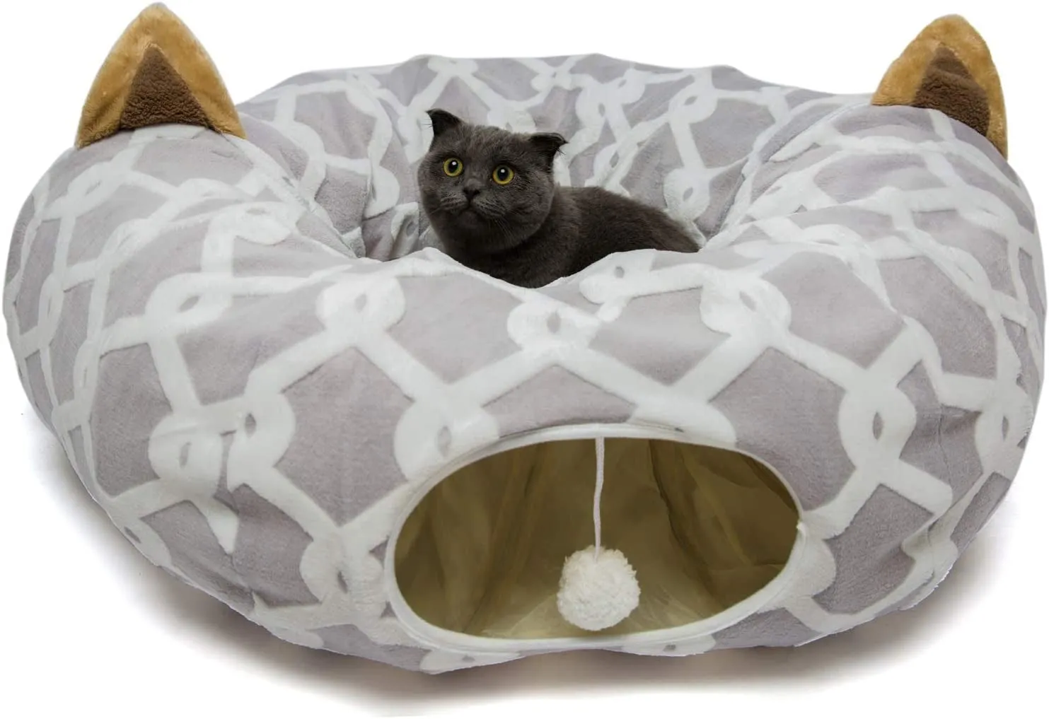Pet Cave, Tunnel & Bed with Cushion Tube - 3 Way Pet toy for small pets