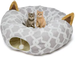 Pet Cave, Tunnel & Bed with Cushion Tube - 3 Way Pet toy for small pets