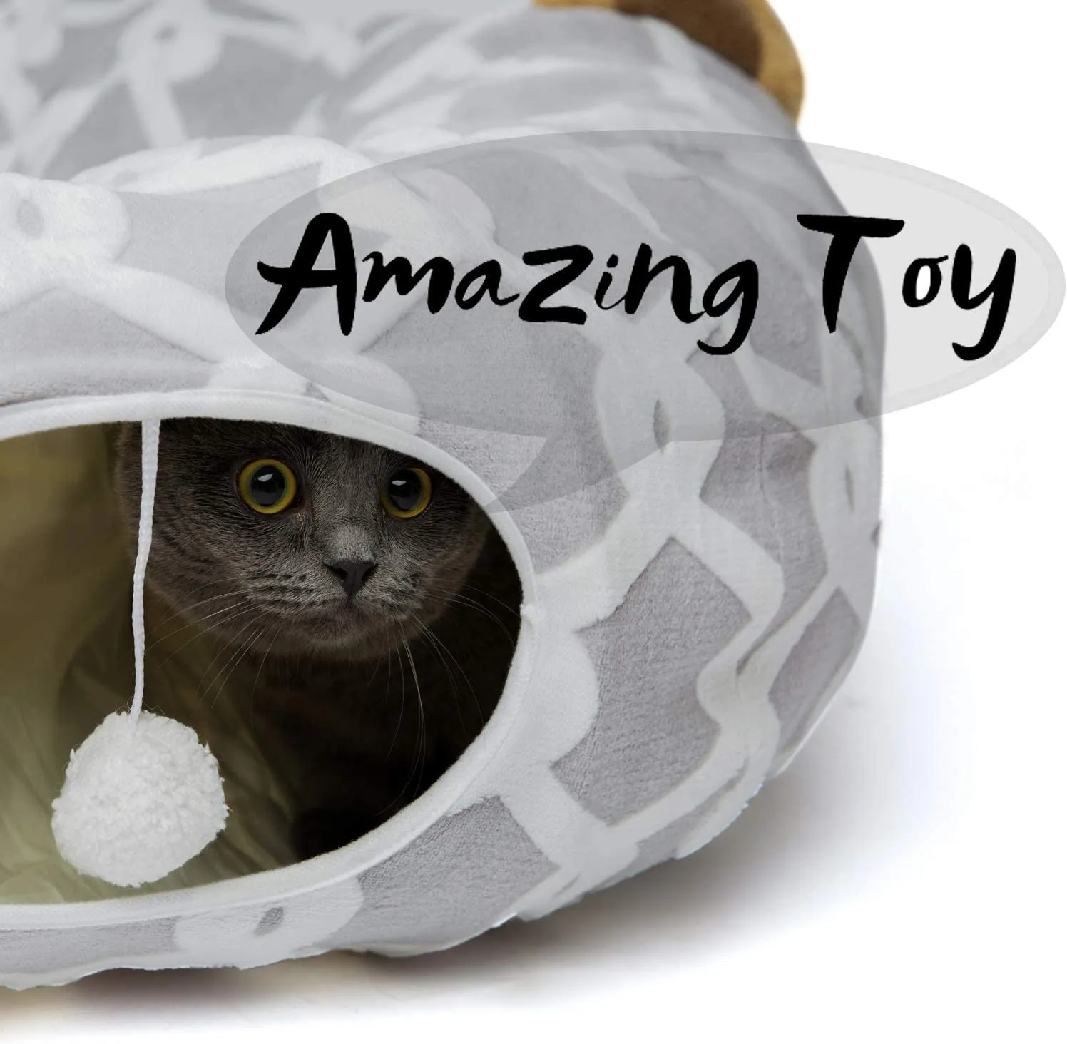 Pet Cave, Tunnel & Bed with Cushion Tube - 3 Way Pet toy for small pets