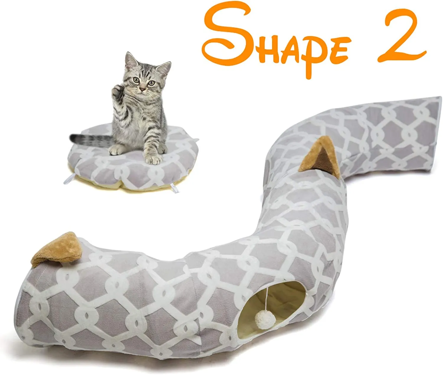 Pet Cave, Tunnel & Bed with Cushion Tube - 3 Way Pet toy for small pets