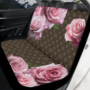 Signature Dog Mom Pink Rose "DM"  Motif Soft and Light Dog Car Seat Cover (2pcs)